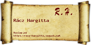 Rácz Hargitta névjegykártya